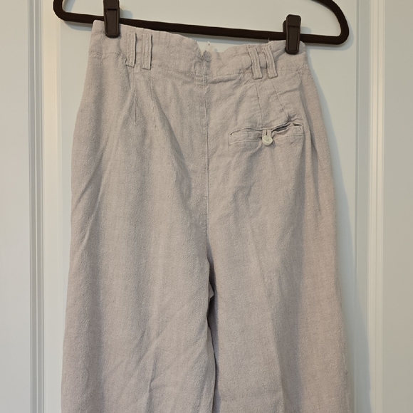 Free People Calla Pleated Trousers Linen Blend High Waist. Size 0 - Picture 10 of 15